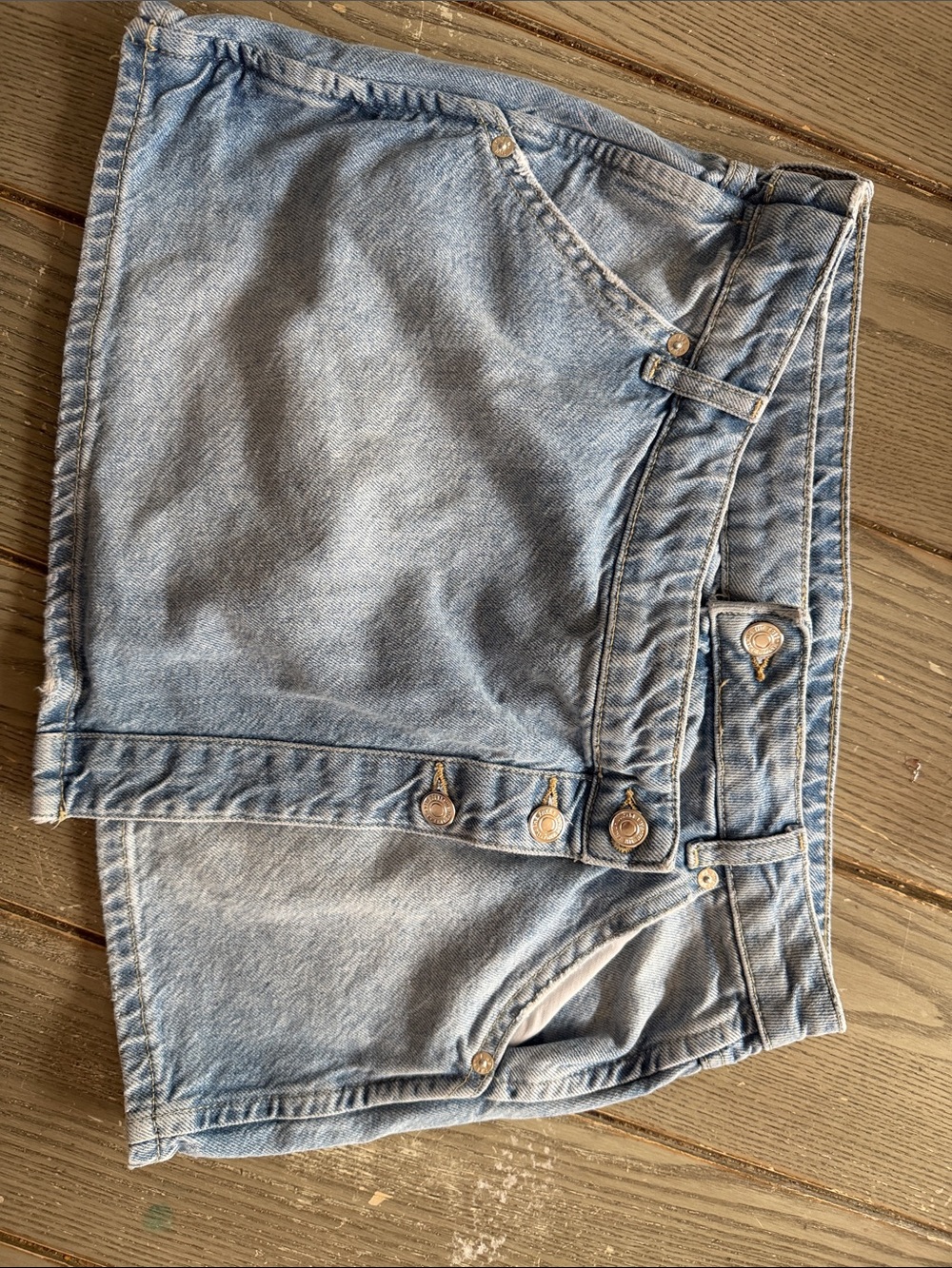 Free people Light Wash Denim Mini Skirt